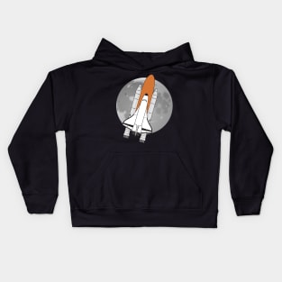 Space Shuttle T-Shirt Landing On The Moon Rocket Spaceship Kids Hoodie